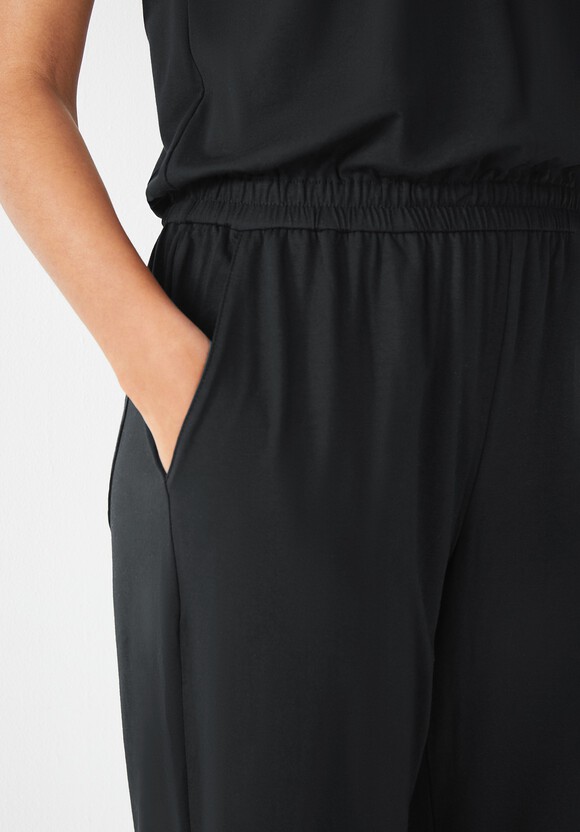 Cropped Jersey Jumpsuit Black hush