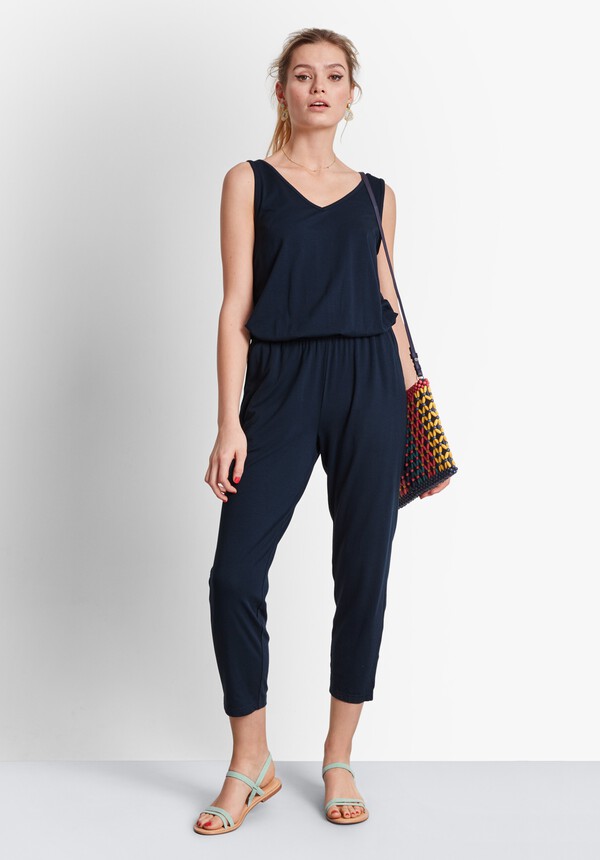 Cropped Jersey Jumpsuit