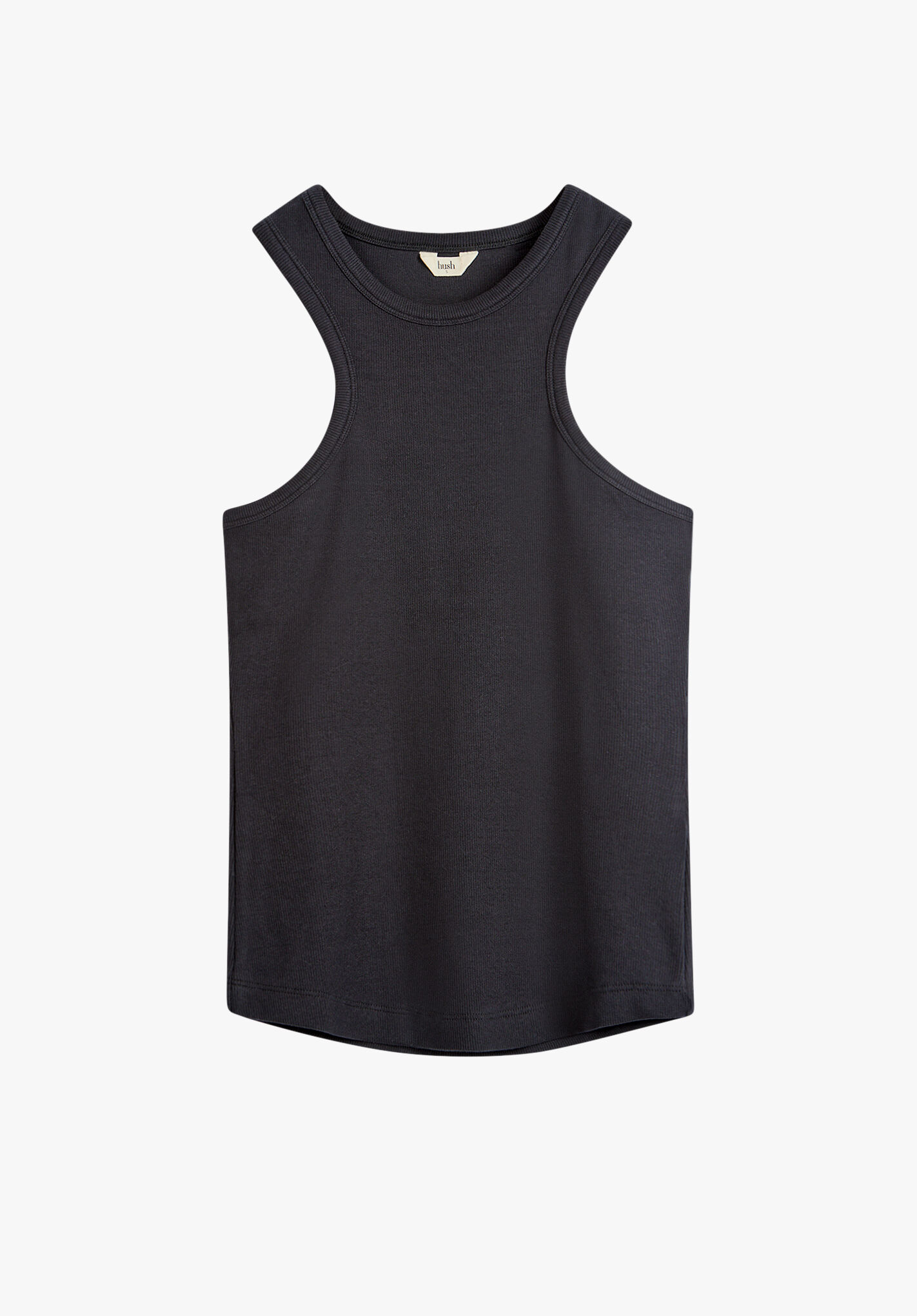 Racer Ribbed Tank Top Black hush