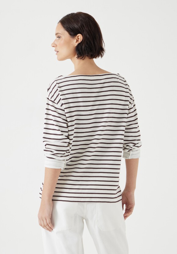 Slash Neck Stripe Top