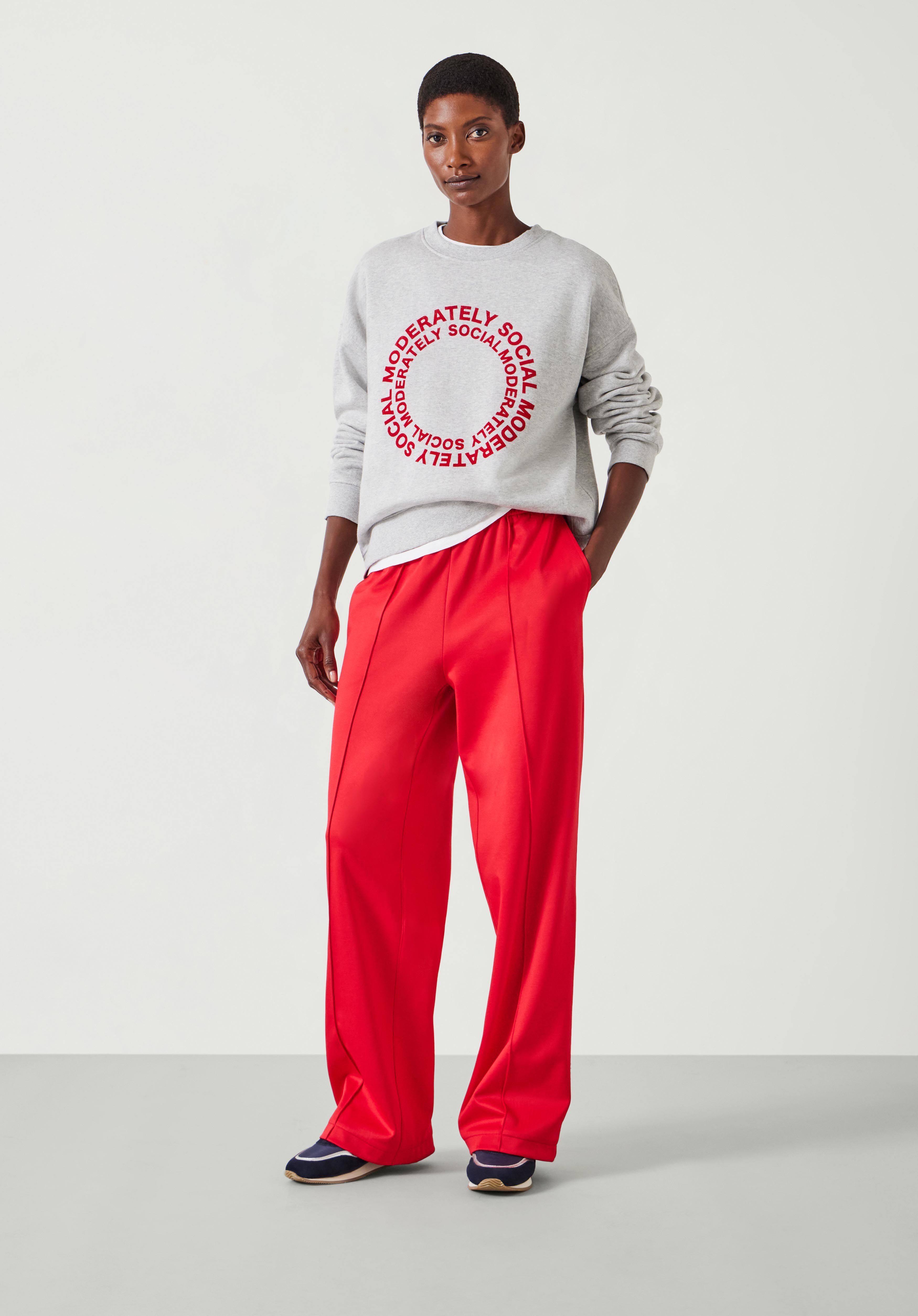 Moderately Social Graphic Sweatshirt Grey Marl hush