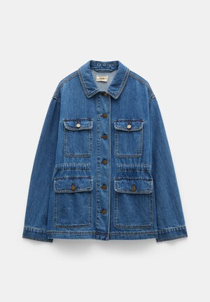 Nora Relaxed Denim Utility Jacket