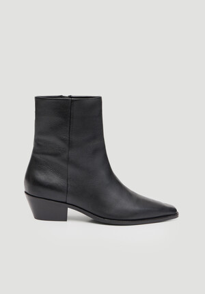 Leather Square Toe Boots