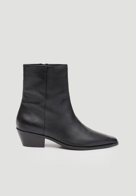 Leather Square Toe Boots