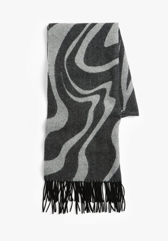 Asymmetric Midweight Wool Scarf