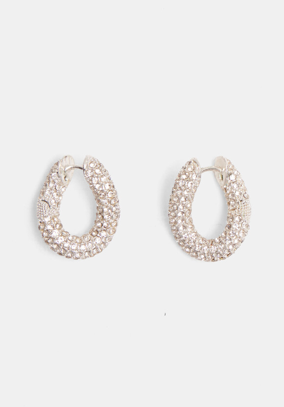 Pia Pave Twist Hoop Earrings
