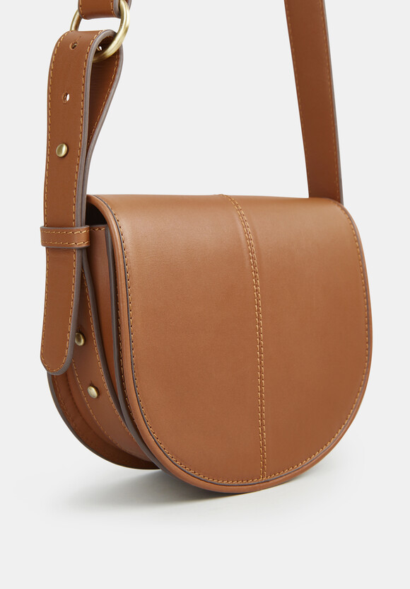 Louise Minimal Leather Saddle Bag