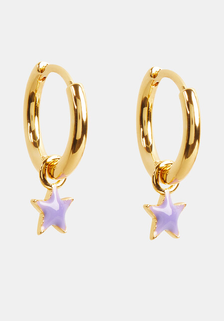 Ellie Enamel Star Hoop Earring
