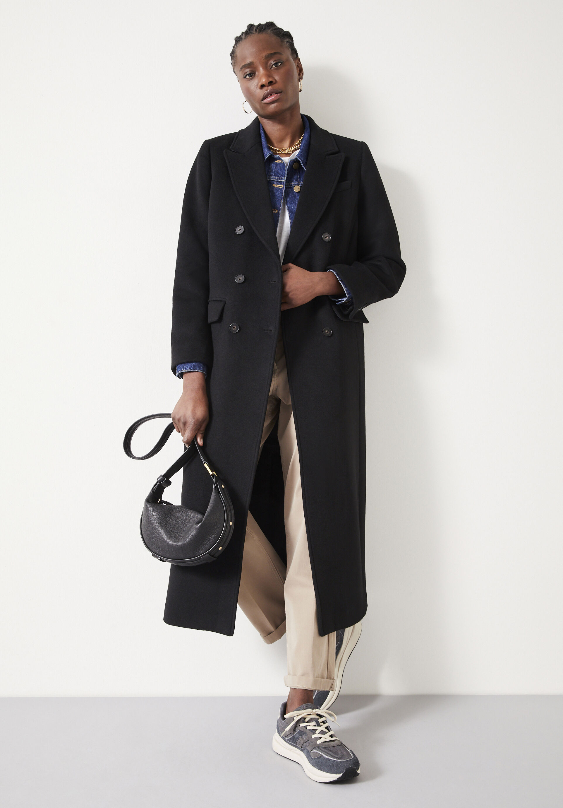 Wool and polyester blend coat on sale