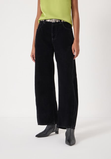 Velvet Cropped Bree Barrel Leg Jeans