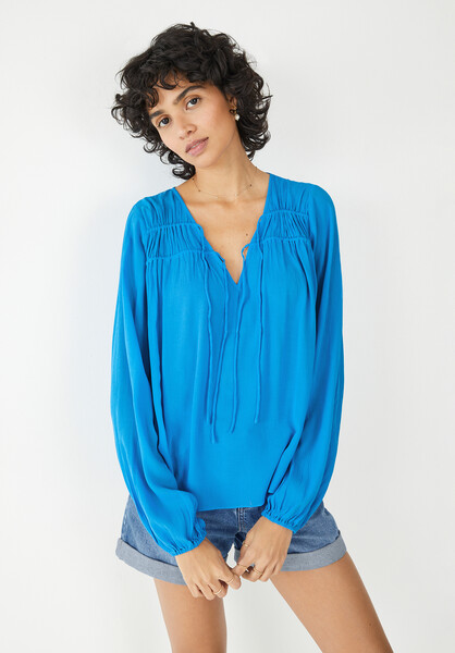 Luella Crinkle Tie  Blouse
