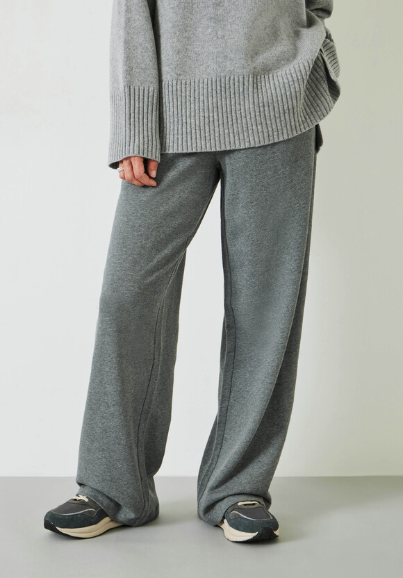 Theo Tailored Jersey Trousers, Concrete Marl