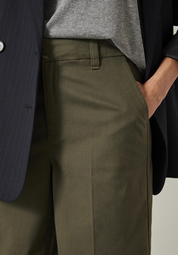 Camille Flat Front Cotton Trousers