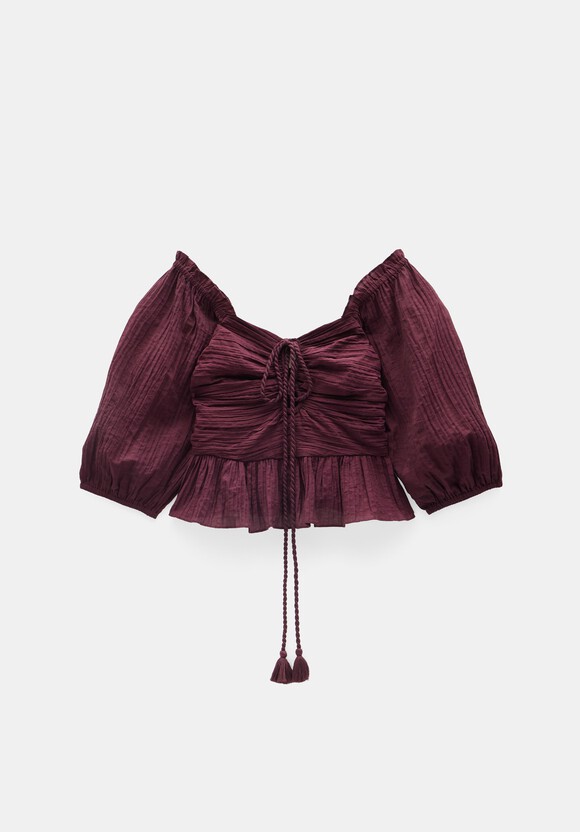 Zoe Crinkle Peplum Top