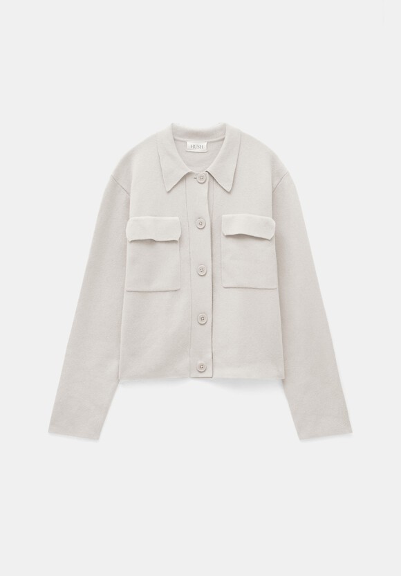 Knitted Button Through Shirt Jacket