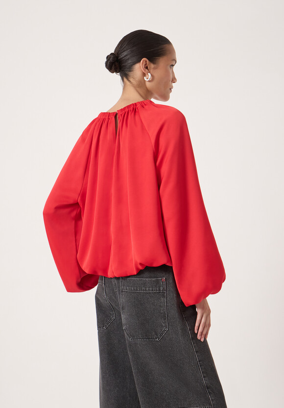 Satin Bubble Hem Top