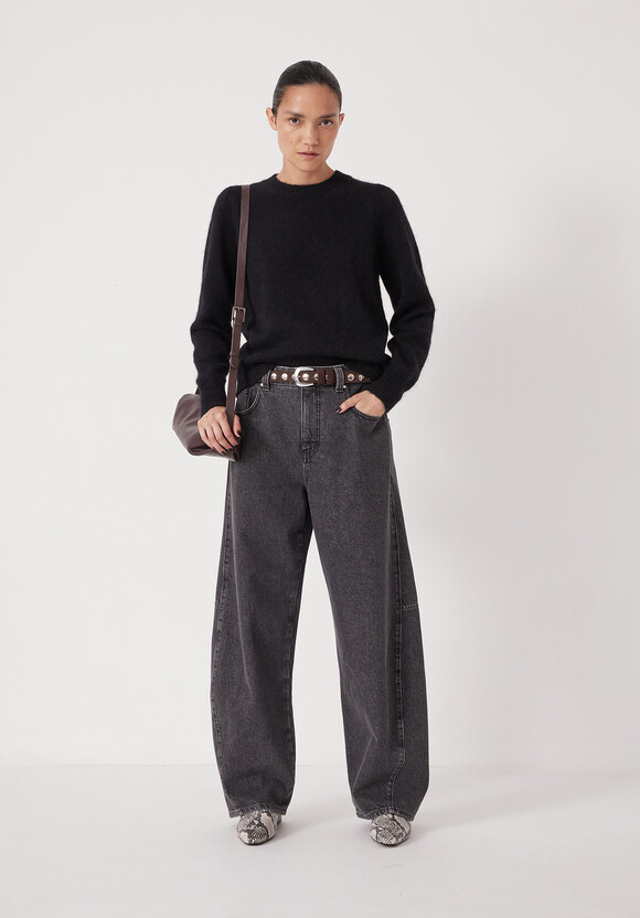 Gathered Shoulder Wool Blend Jumper