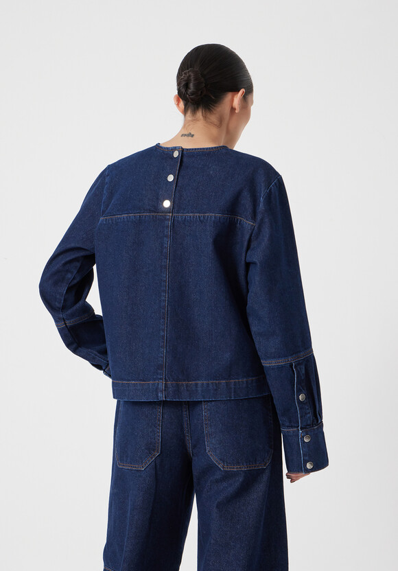 Long Sleeve Denim Top