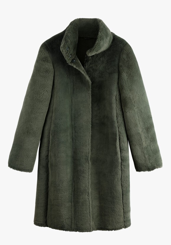 Ella Faux Fur Coat | Long Faux Fur Coat | Dark Green | hush
