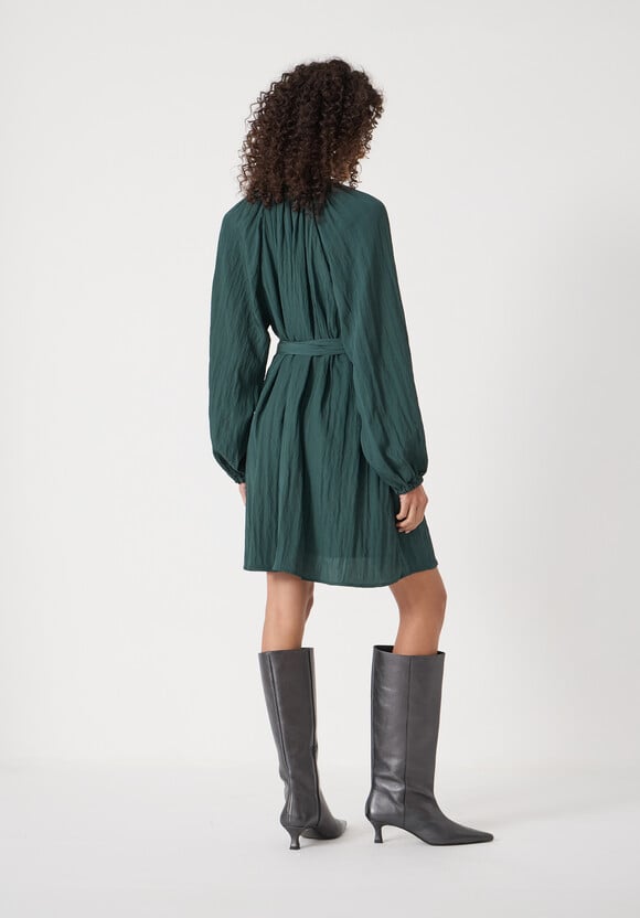 Ruffled Long Sleeve Mini Dress