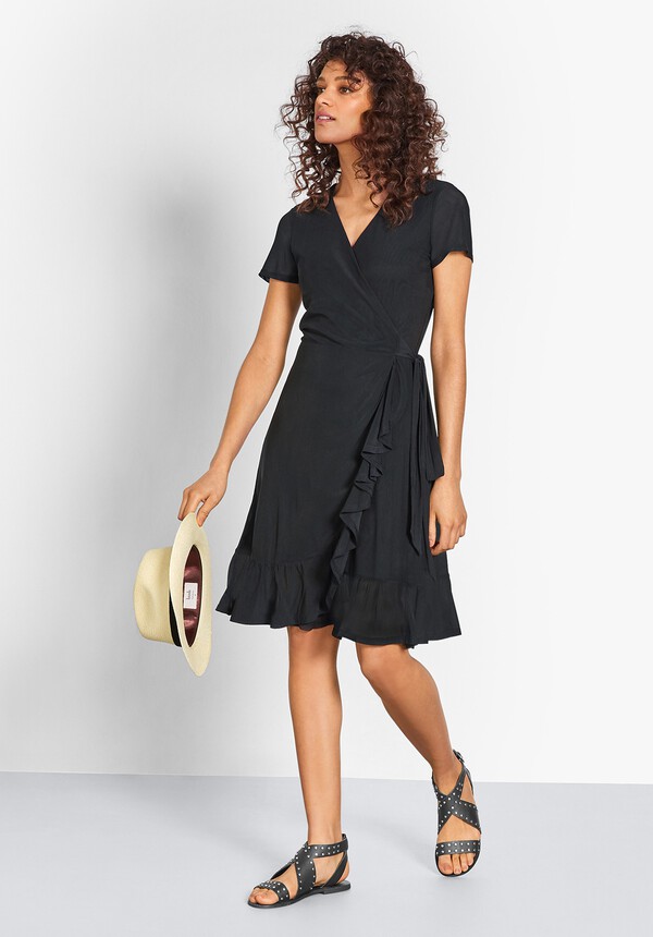 Jersey Frill Wrap Dress