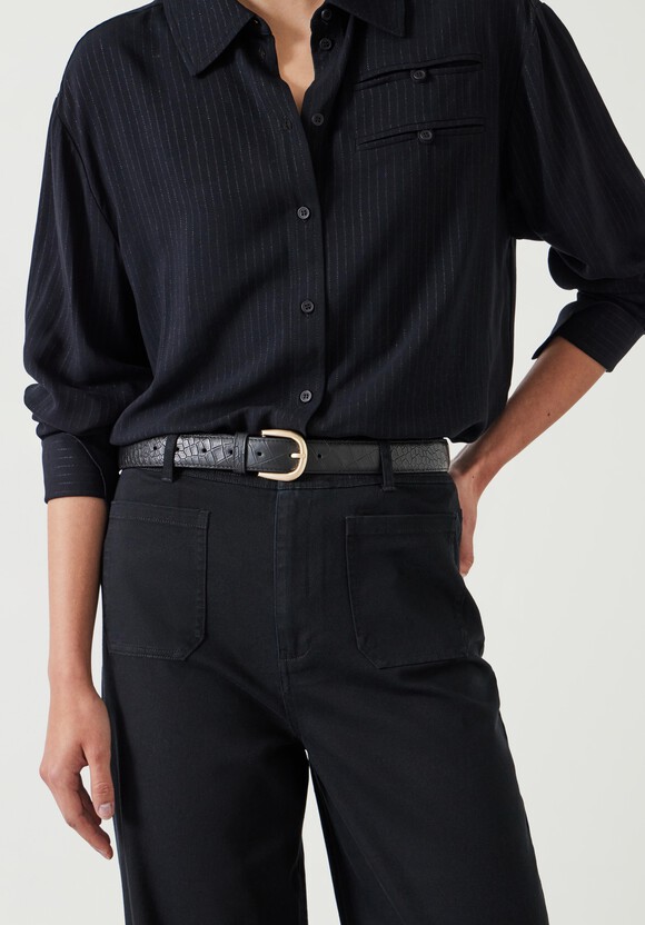 Callie Croc Emboss Leather Belt