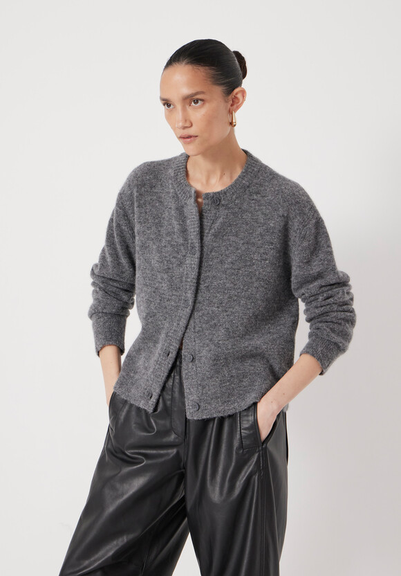 Crew Neck Boxy Cardigan