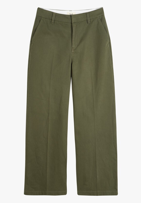 Camille Flat Front Cotton Trousers