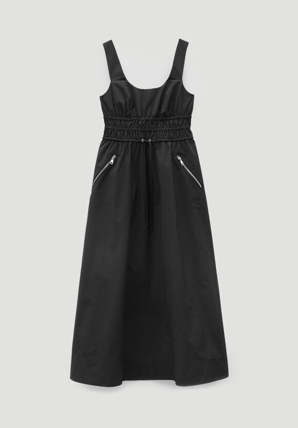 Technical Gathered Midi Dress