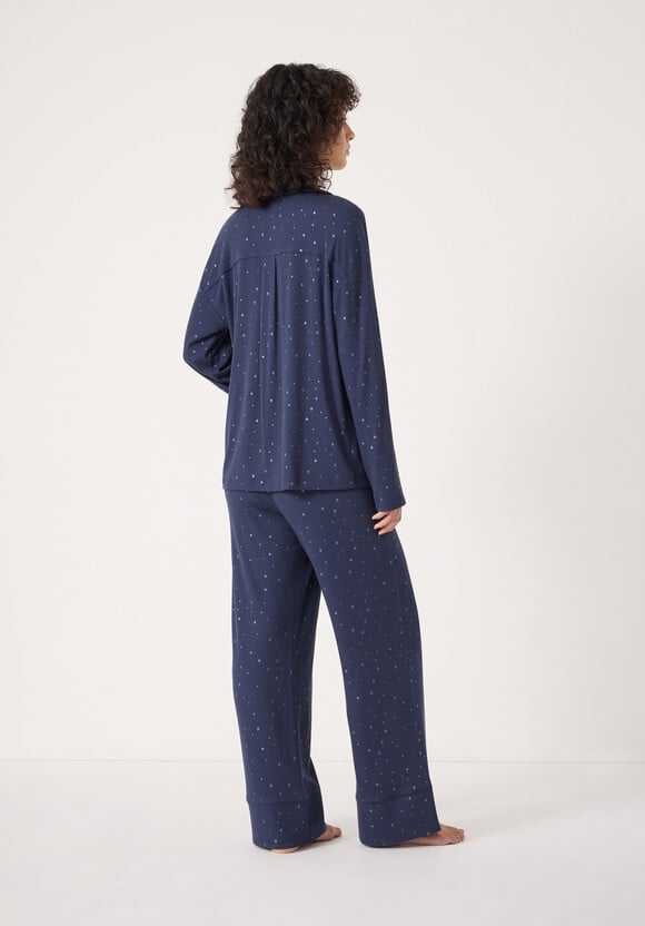 Ribbed Modal Star Printed Pyjamas