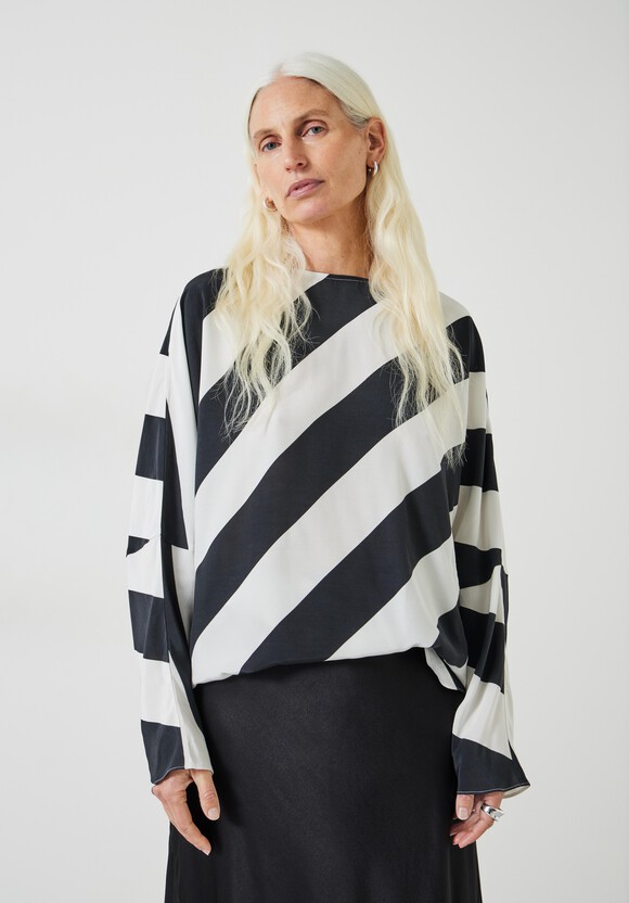 Whitney Diagonal Oversized  Stripe Top