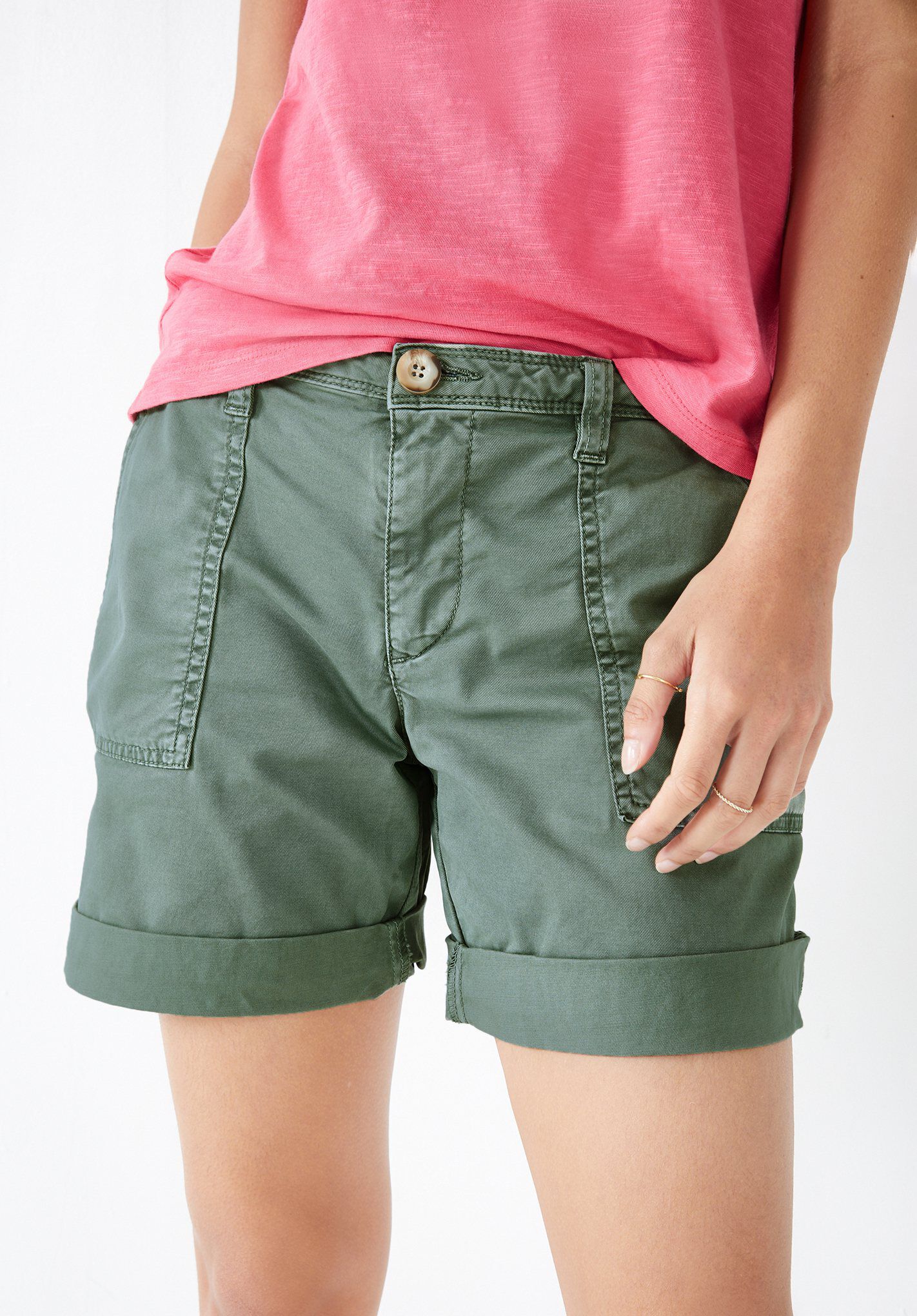 Stretch Cotton Chino Shorts Cotton Chino Shorts Washed Green