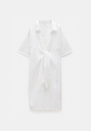 Seersucker Tie Front Dress