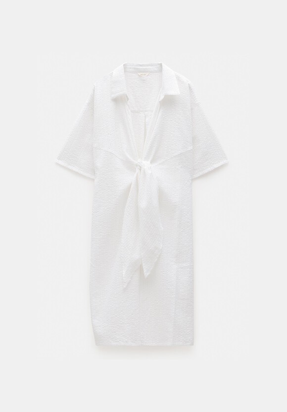 Seersucker Tie Front Dress