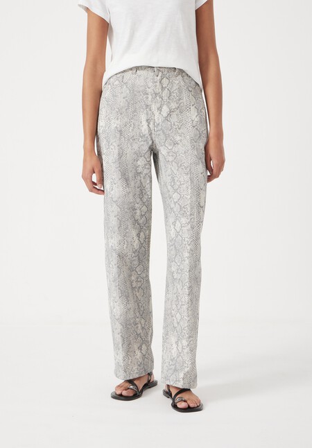 Straight Leg Printed Jeans