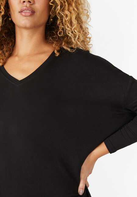 V Neck Wide Jersey Top 