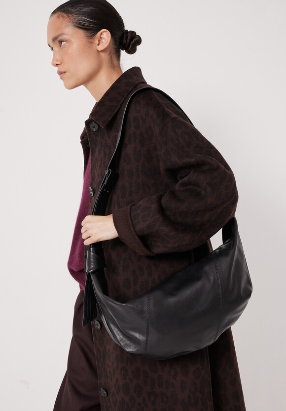 Oversized Leather Crescent Bag