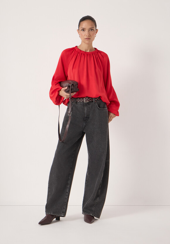 Satin Bubble Hem Top