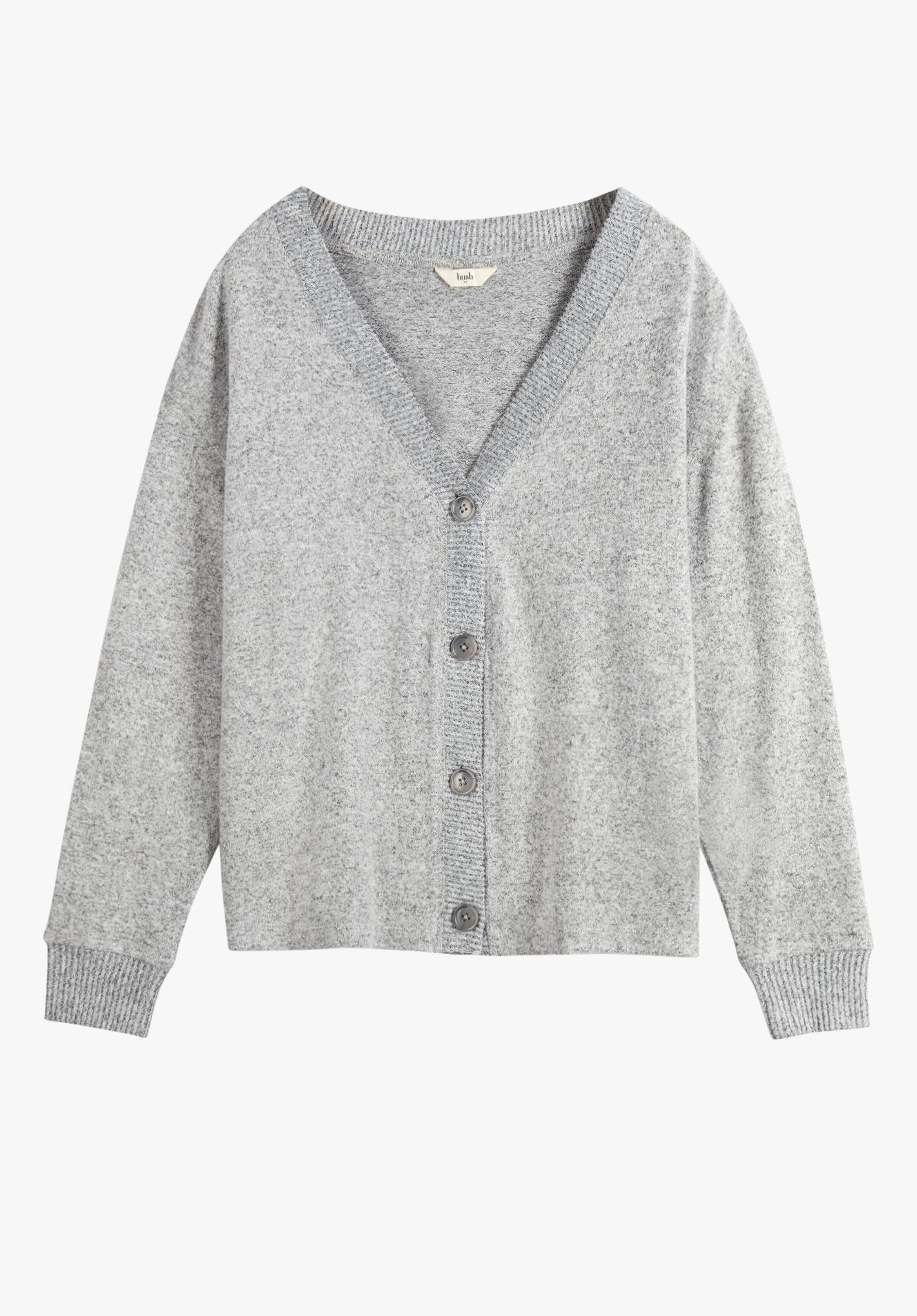 Elle Supersoft Cardigan | Palest Grey Marl | hush