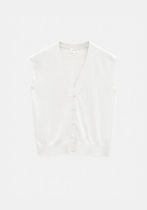 Fine Knit Button Front Vest Top