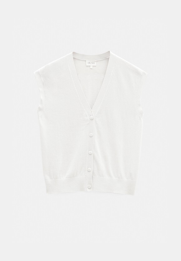 Fine Knit Button Front Vest Top