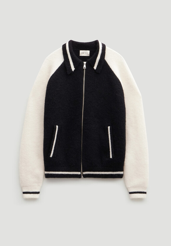 Varsity Logo Wool Blend Bomber Jacket 