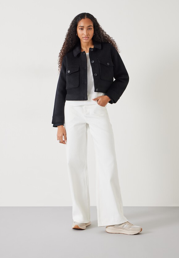 Taylah Relaxed Cropped Wool Jacket