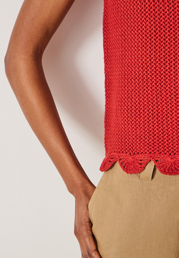 Adelina Crochet Scallop Edge Knitted Tank