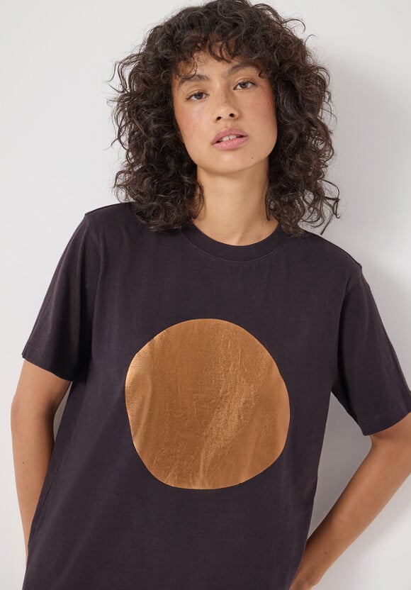 Metallic Graphic Cotton T-Shirt