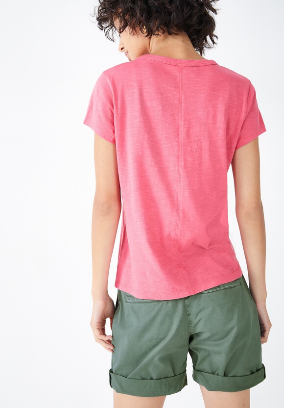 Slim Fit Slub Cotton Crew Neck T-Shirt