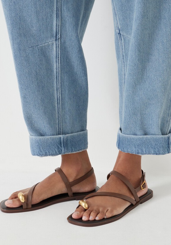 Metal Detail Flat Sandals