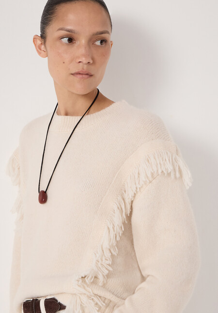 Alpaca Blend Fringe Knitted Jumper