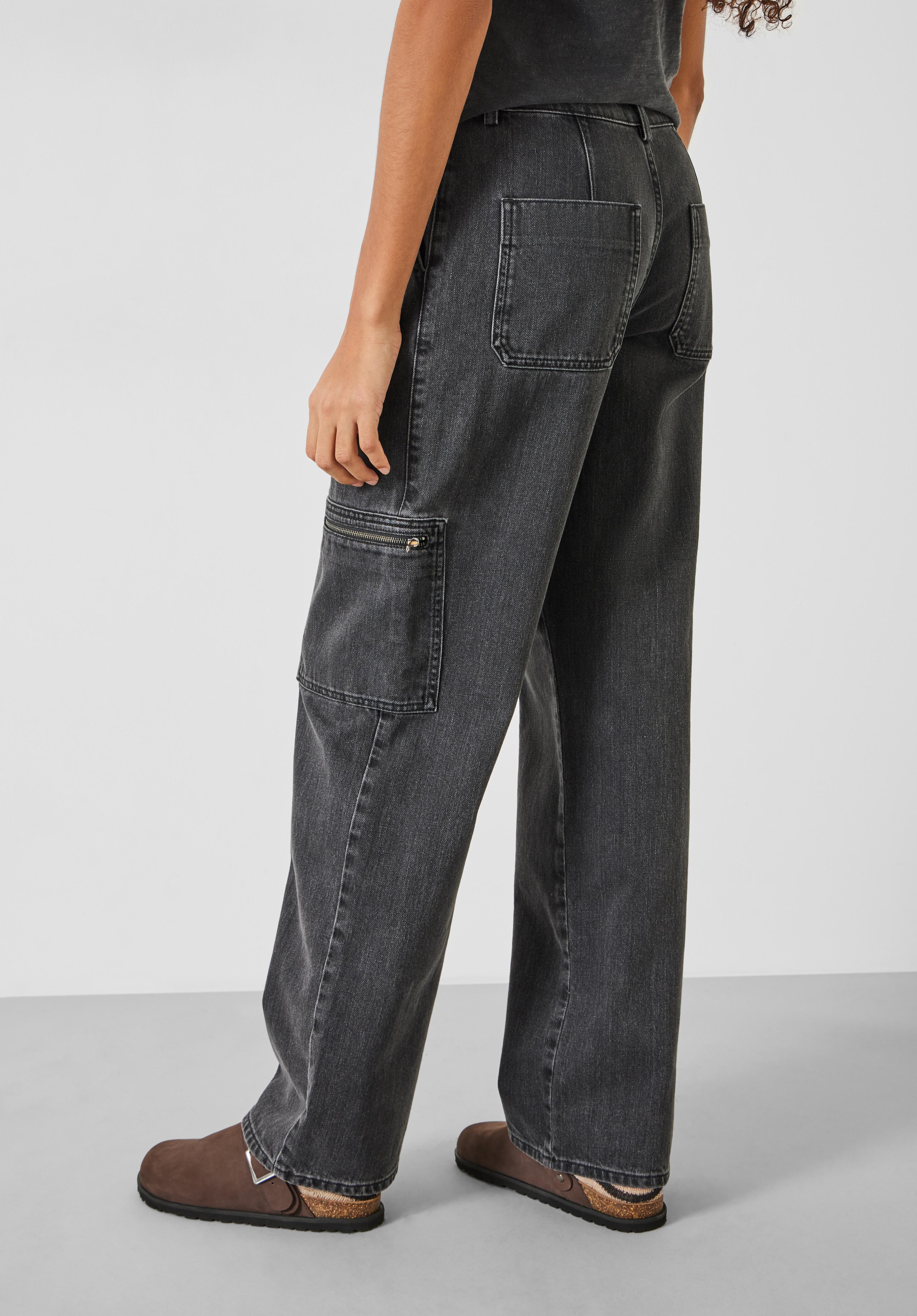 Sara Cargo Jeans | Washed Black | hush