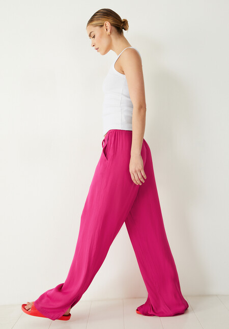 Wide Leg Satin Trousers